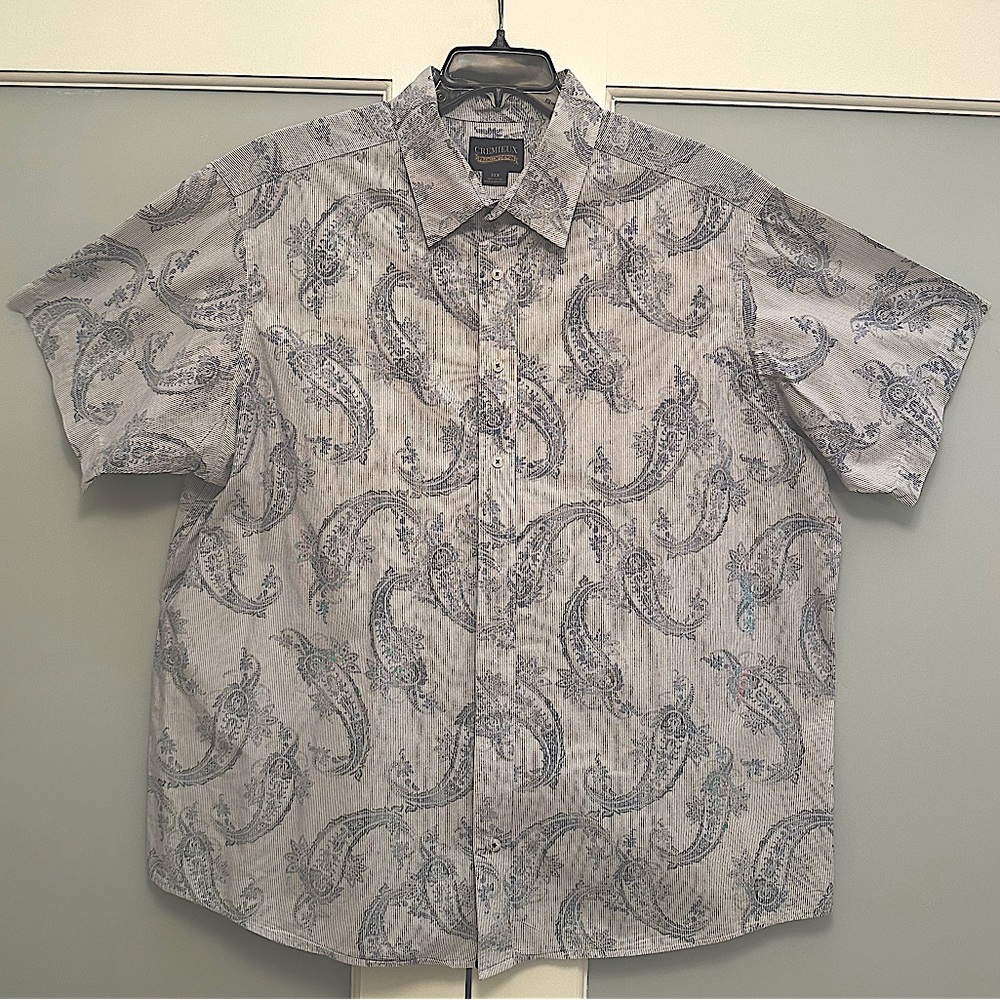 Cremieux “Pure Denim” Big Man 2XB  Casual Button Down Short Sleeve Shirt.